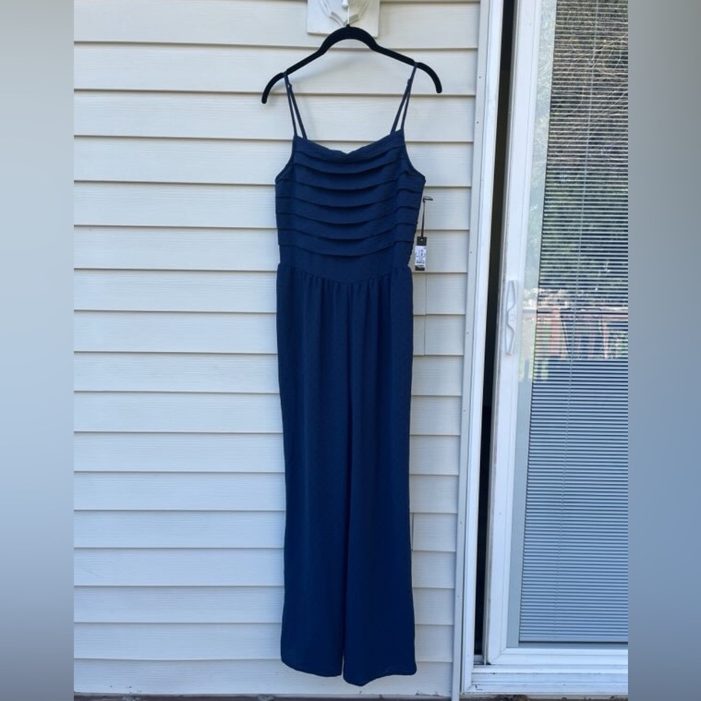 Navy Blue Spaghetti Strap romper